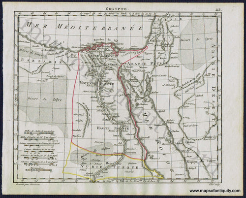 Antique-Map-Egypt-L'Egypte-Herrison-French-1806-1800s-Early-19th-Century-Maps-of-Antiquity