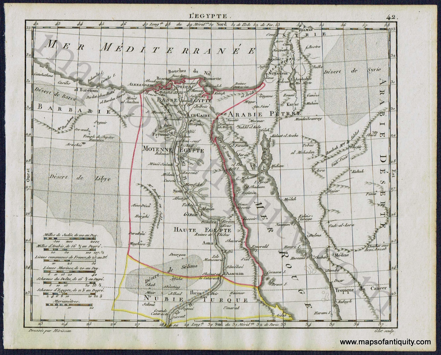 1806 - Egypt - L'Egypte - Antique Map