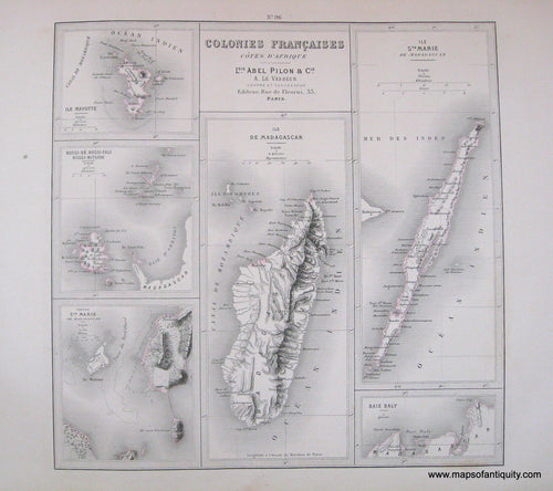 Antique-Hand-Colored-Map-Colonies-Francaises-Cotes-D'Afrique-1877-Levasseur-1800s-19th-century-Maps-of-Antiquity