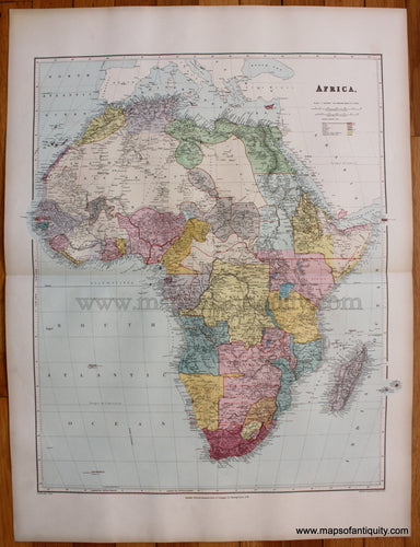 Printed-Color-Antique-Map-Africa-1904-Stanford-1800s-19th-century-Maps-of-Antiquity