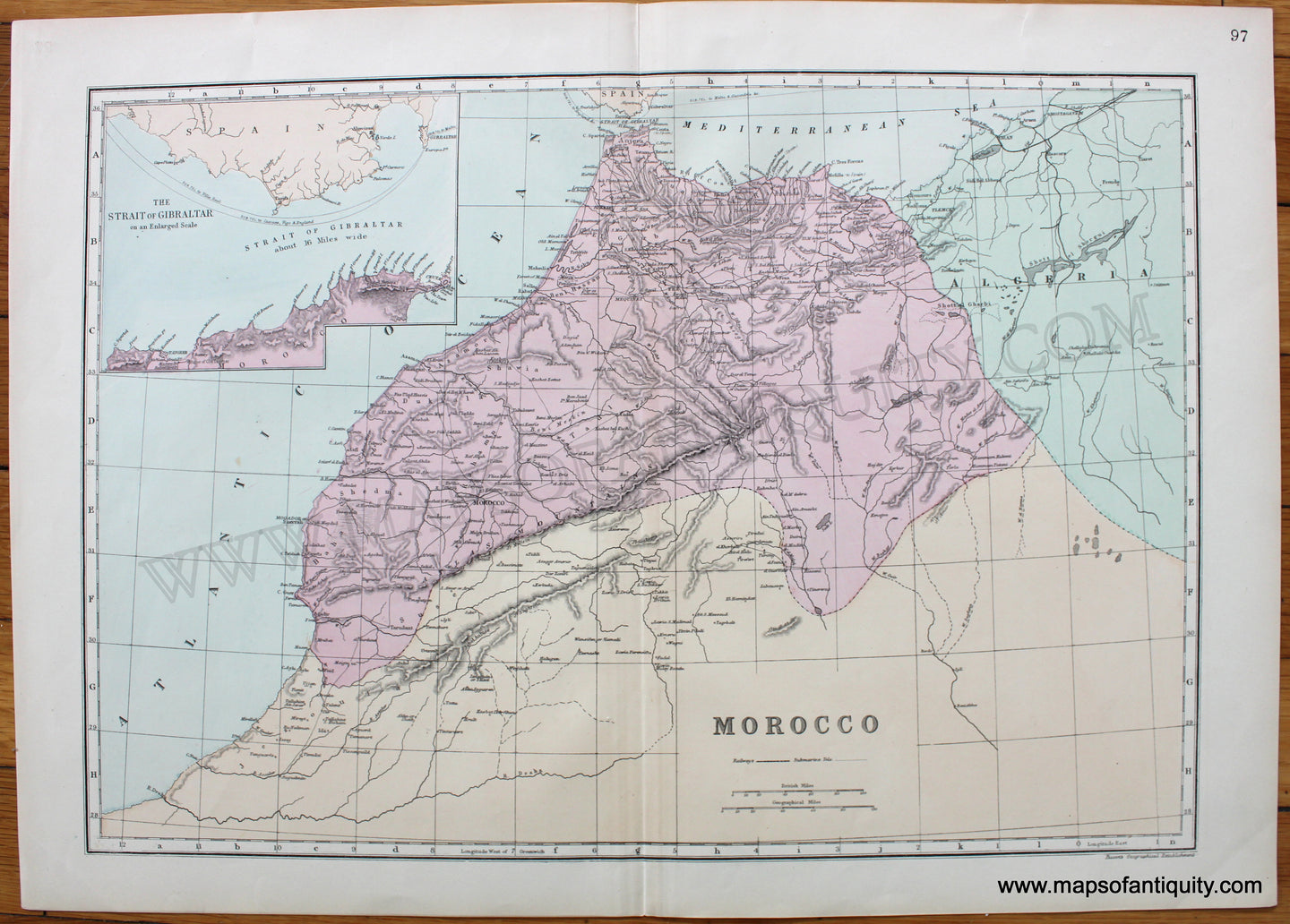 Antique-Map-Morocco-c.-1890-G.W.-Bacon-1800s-19th-century-Maps-of-Antiquity