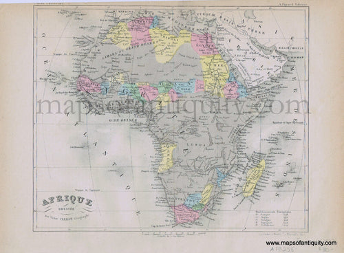 Antique-Printed-Color-Map-Africa-Afrique---Africa-1877-Fayard--1800s-19th-century-Maps-of-Antiquity
