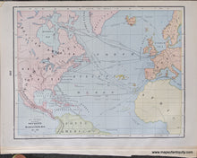 Load image into Gallery viewer, 1892 - Africa; versos: Oceanica, Map Showing  Routes of Voyages and Discoveries 861-1685 - Antique Chart
