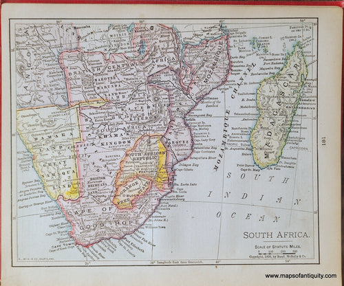 Genuine-Antique-Map-South-Africa-1900-Rand-McNally-Maps-Of-Antiquity