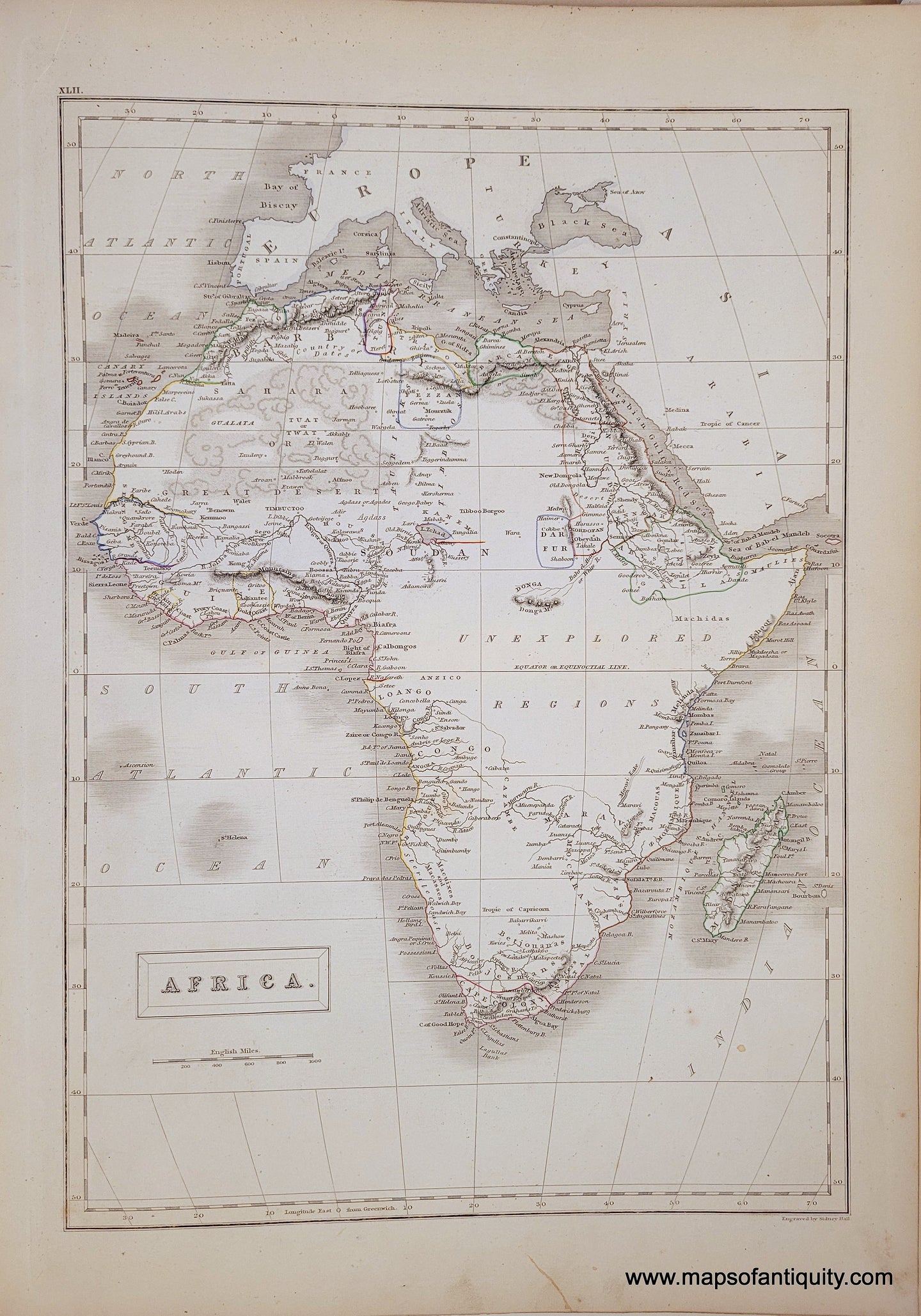 Genuine-Antique-Map-Africa-1841-Black-Maps-Of-Antiquity