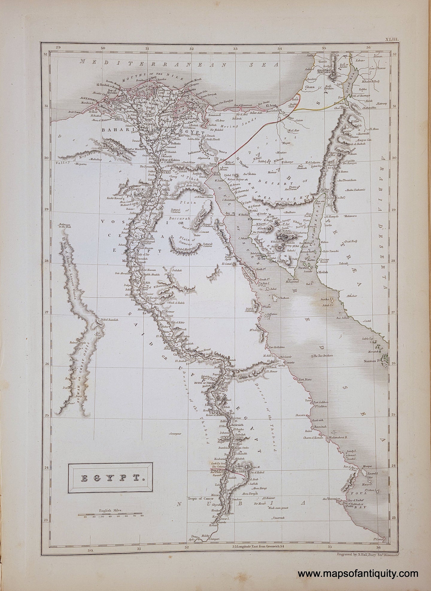 Genuine-Antique-Map-Egypt-1841-Black-Maps-Of-Antiquity