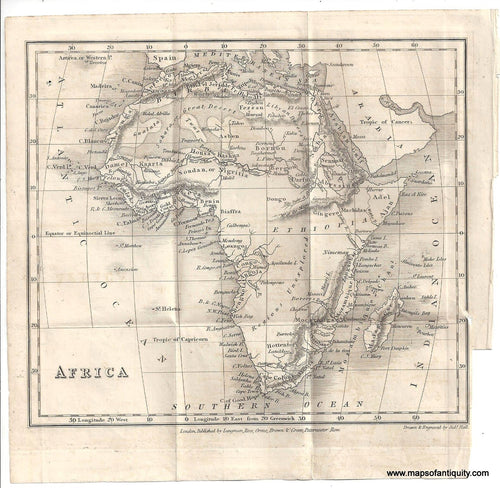 Genuine-Antique-Map-Africa-1829-Goldsmith-Maps-Of-Antiquity