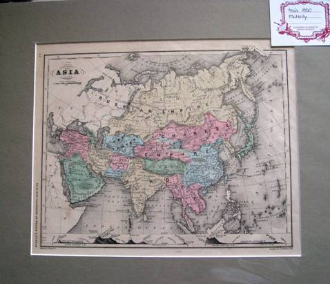 Antique-Hand-Colored-Map-Asia**********--Asia-1850-(circa-1850)-McNally-Maps-Of-Antiquity
