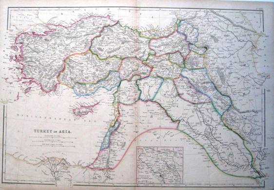Antique-Hand-Colored-Map-Turkey-in-Asia-**********-Asia-Turkey-1850-Blackie-Maps-Of-Antiquity