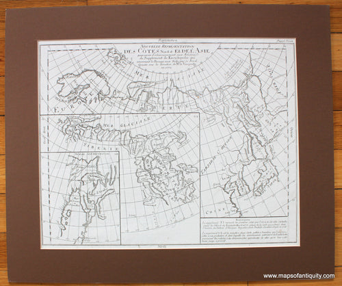 Black-and-White-Antique-Map-Cotes-Nord-et-Est-De-L'Asie---North-and-East-Asia-Asia-Asia-General-1772-1779-Robert-de-Vaugondy-Maps-Of-Antiquity