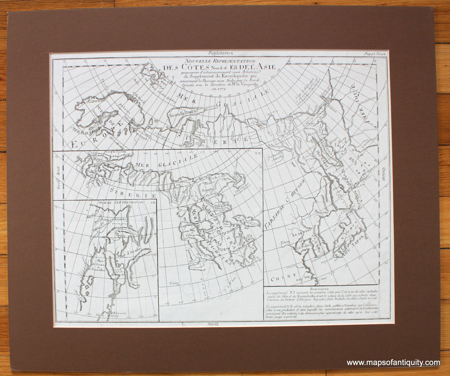 Black-and-White-Antique-Map-Cotes-Nord-et-Est-De-L'Asie---North-and-East-Asia-Asia-Asia-General-1772-1779-Robert-de-Vaugondy-Maps-Of-Antiquity