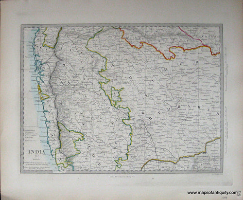 Antique-Hand-Colored-Map-India-III-Bombay-Asia-India-1845-(circa-1845)-SDUK/Society-for-the-Diffusion-of-Useful-Knowledge-Maps-Of-Antiquity