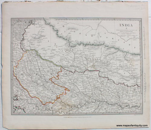 Antique-Hand-Colored-Map-India-X.-Northeast-Region-Himalayas-and-China.-Asia-India-1834-SDUK/Society-for-the-Diffusion-of-Useful-Knowledge-Maps-Of-Antiquity