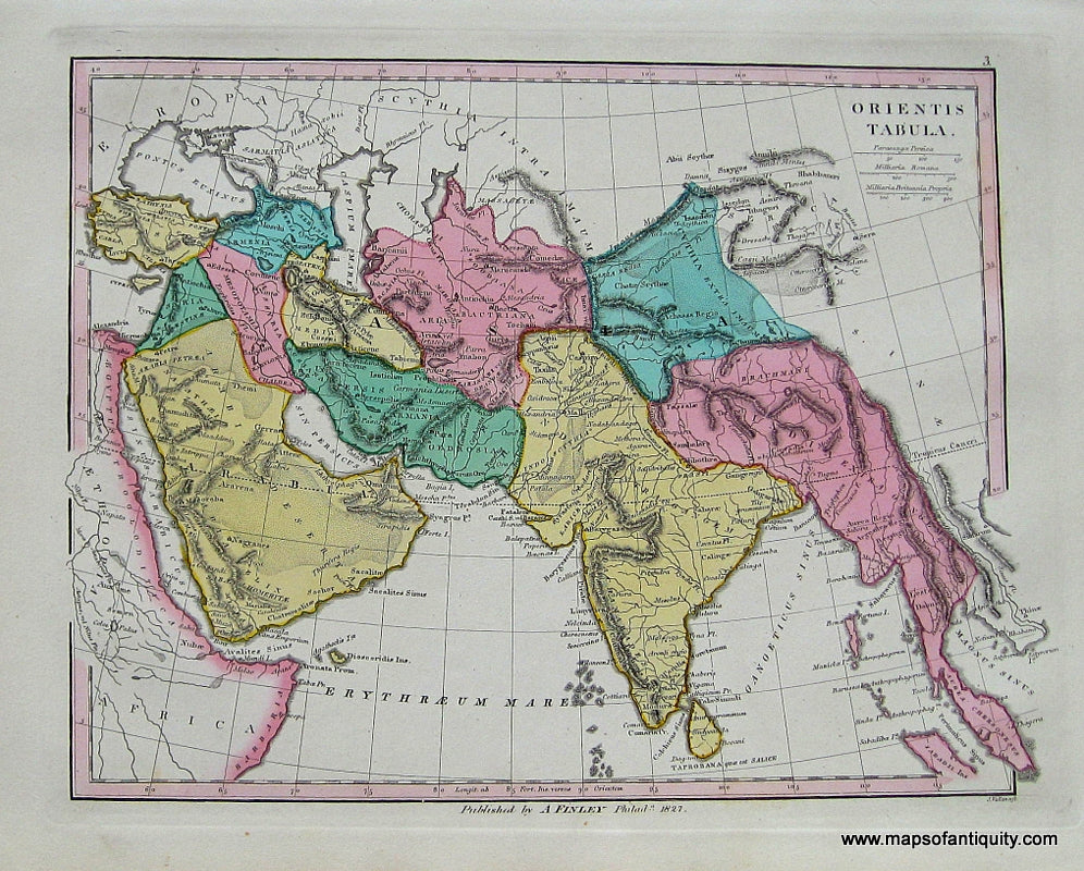 Antique-Hand-Colored-Map-Orientis-Tabula-Asia-Asia-General-1827-Anthony-Finley-Maps-Of-Antiquity