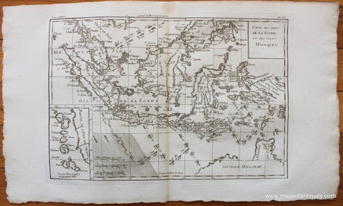 Antique-Map-Les-isles-de-la-Sonde-et-les-isles-Moluques-Indonesia-Borneo-Raynal-Bonne-1780