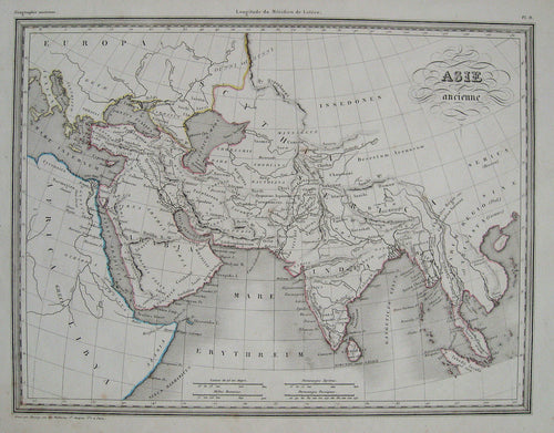 Antique-Hand-Colored-Map-Asie-ancienne.-Asia--1842-Malte-Brun-Maps-Of-Antiquity