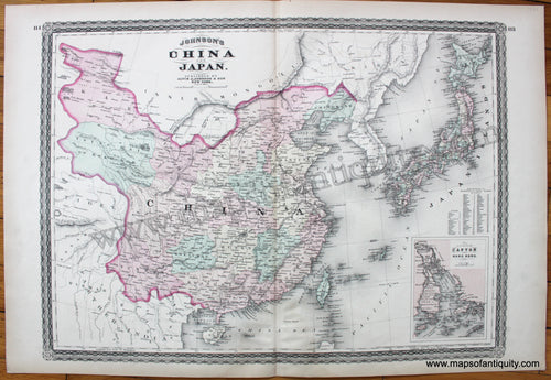 Antique-Map-Johnson-China-Japan-1880-1800s-19th-century-maps-of-antiquity