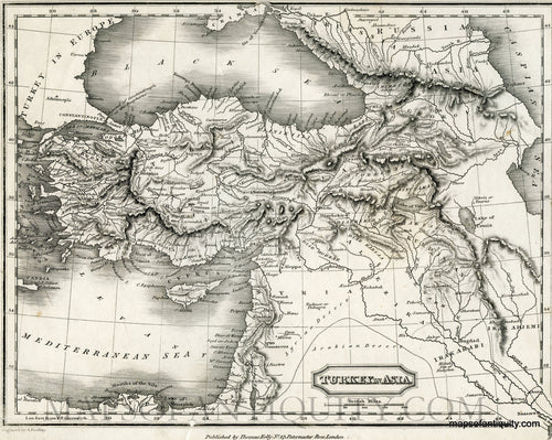 Black-and-White-Antique-Map-Turkey-in-Asia-Asia--1825-(circa-1825)-Findlay-Maps-Of-Antiquity