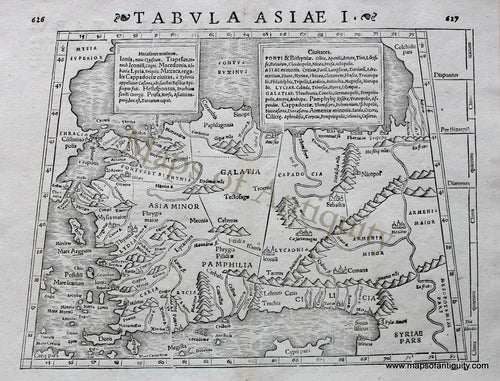 Antique-Black-and-White-Engraved-Map-Tabula-Asiae-I-Strabonis-Asia-Turkey-in-Asia--1542-Munster-Maps-Of-Antiquity