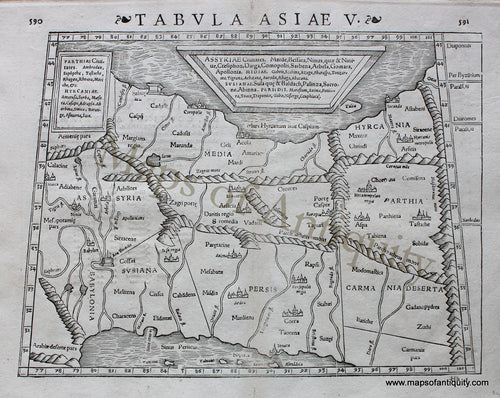 Antique-Black-and-White-Engraved-Map-Tabula-Asiae-V-Strabonis-Asia-Asia-Minor--1542-Munster-Maps-Of-Antiquity