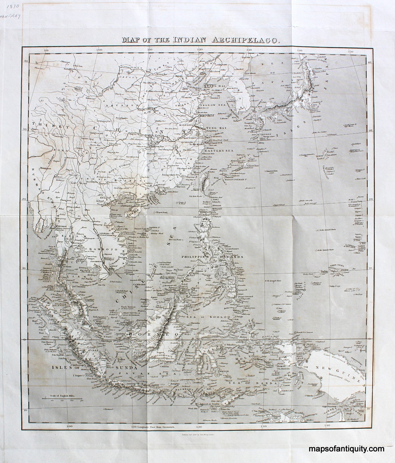 Black-and-White-Engraved-Antique-Map-Map-of-the-Indian-Archipelago.-**********-Asia-Southeast-Asia-and-Indonesia-1830-John-Murray-Maps-Of-Antiquity