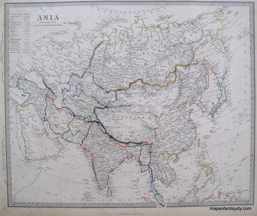 Antique-Hand-Colored-Map-Asia-with-city-populations-Asia--1853-SDUK/-Society-for-the-Diffusion-of-Useful-Knowledge-Maps-Of-Antiquity