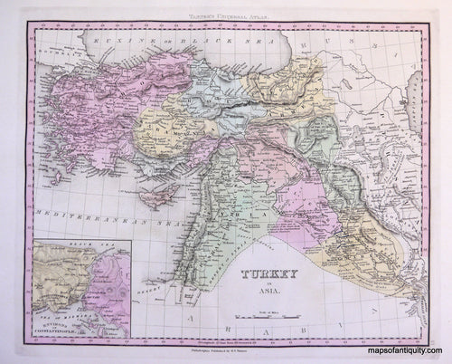 Antique-Hand-Colored-Engraved-Map-Turkey-in-Asia.-Asia--c.-1840-Tanner-Maps-Of-Antiquity