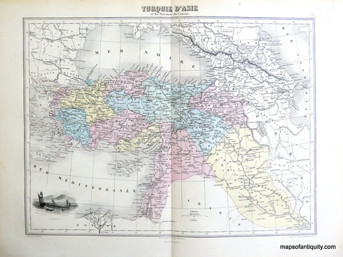 Antique-Hand-Colored-Map-Turquie-d'Asie.-Asia--1884-Migeon-Maps-Of-Antiquity