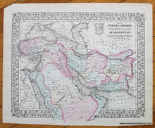 Load image into Gallery viewer, 1879 - Map of Asia Showing its Gt. Political Divisions, verso Map of Persia, Arabia, Turkey in Asia, Afghanistan, Beloochistan. - Antique Map
