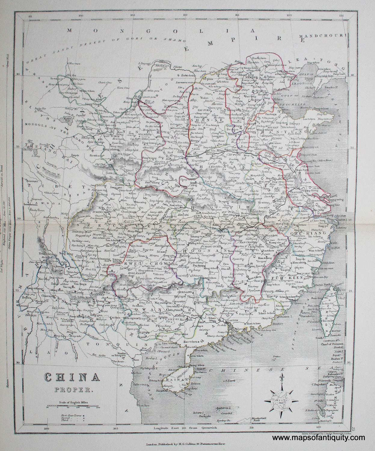 Antique-Hand-Colored-Map-China-Proper-Asia-China-c.-1850-Appleton-Maps-Of-Antiquity