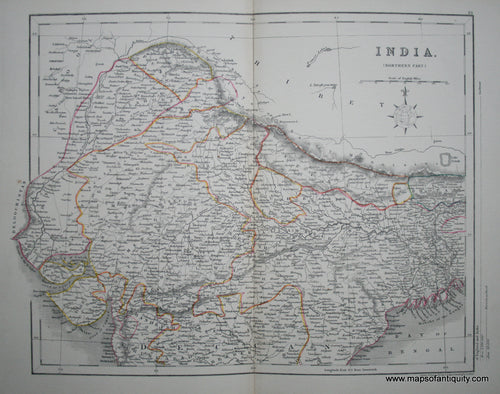 Antique-Hand-Colored-Map-India-Northern-Part-Asia-India-c.-1850-Appleton-Maps-Of-Antiquity