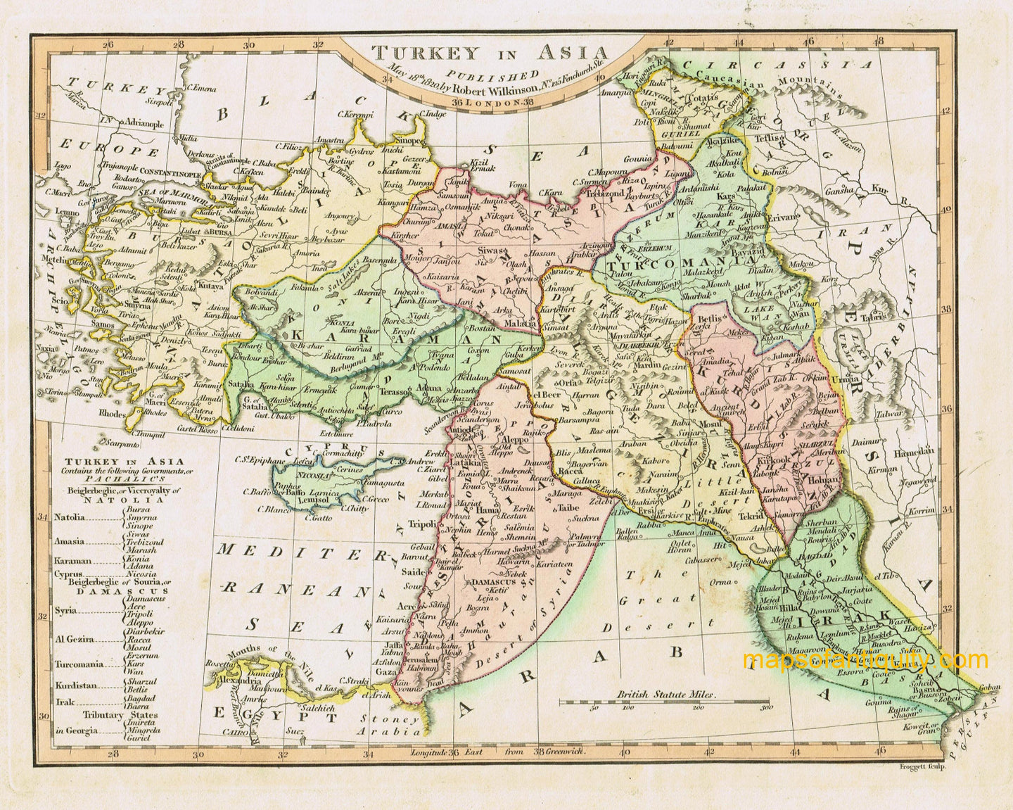 Antique-Hand-Colored-Map-Turkey-in-Asia-Asia-Turkey-1827-Wilkinson-Maps-Of-Antiquity