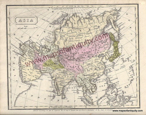 Antique-Hand-Colored-Map-Asia-Asia-Asia-General-1830/1833-Malte-Brun-Maps-Of-Antiquity