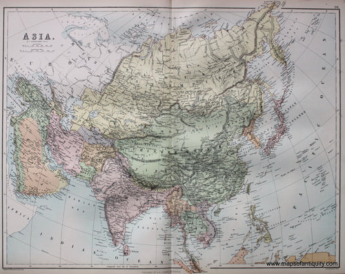 Antique-Printed-Color-Map-Asia-Asia--1879-Black-Maps-Of-Antiquity