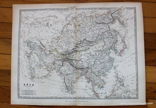 Antique-Printed-Color-Map-Asia-Asia-Asia-General-1881-Johnston-Maps-Of-Antiquity