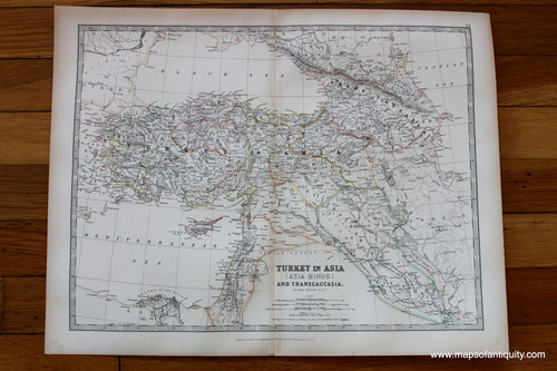 Antique-Printed-Color-Map-Turkey-in-Asia-(Asia-Minor)-and-Transcaucasia.-Asia--1881-Johnston-Maps-Of-Antiquity