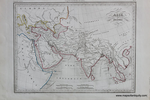 Antique-Hand-Colored-Map-Asie-Ancienne-Asia-Asia-General-1846-M.-Malte-Brun-Maps-Of-Antiquity