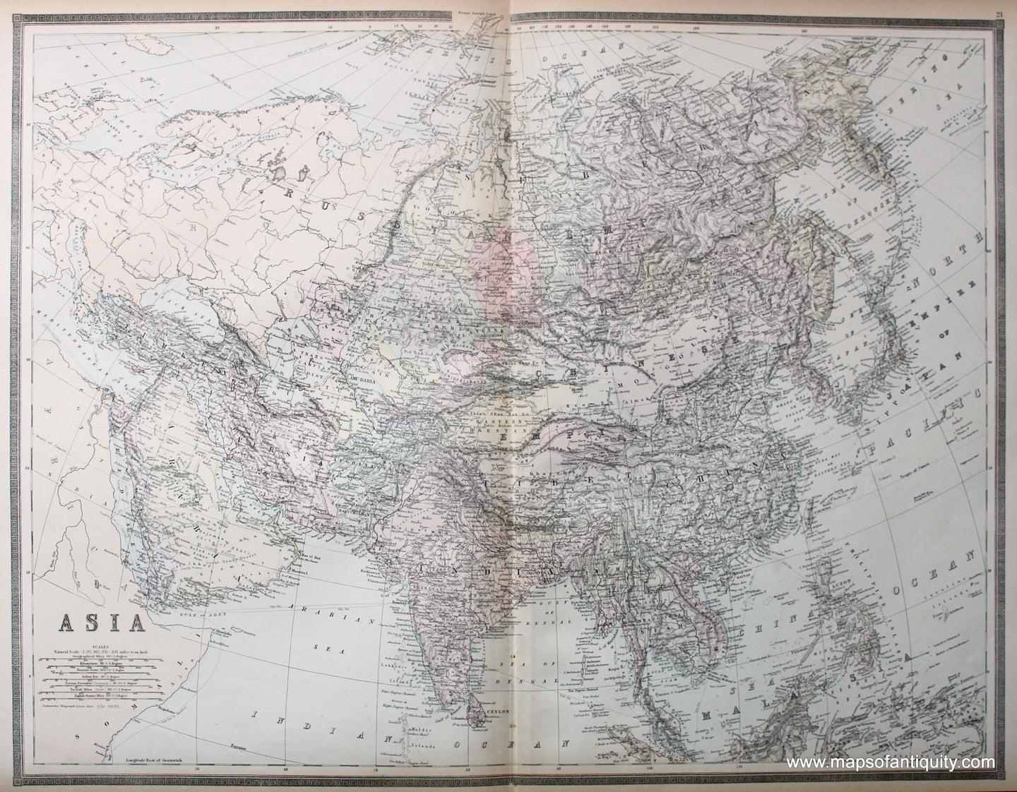 Antique-Hand-Colored-Map-Asia-Asia--1887-Bradley-Maps-Of-Antiquity