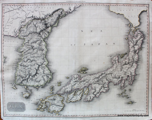 Antique-Hand-Colored-Map-Japan-Asia-Japan-1809-Pinkerton-Maps-Of-Antiquity
