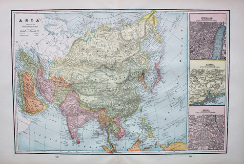 Antique-Printed-Color-Map-Asia-verso:-Ceylon-and-Turkish-Empire-in-Europe-and-Asia-Asia-Asia-Ceylon-Turkish-Empire-1894-Cram-Maps-Of-Antiquity