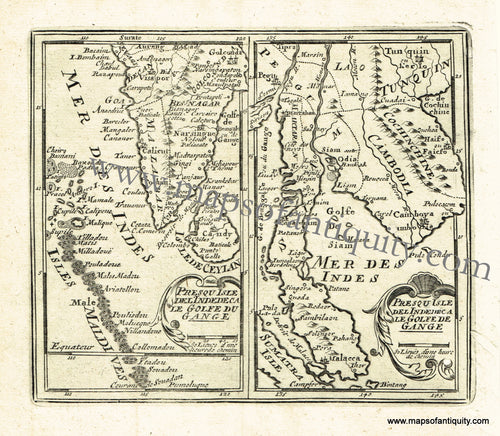 Antique-Black-and-White-Map-Presqu-Isle-del'Indedeca-le-Golfe-du-Gange-(Southern-India-and-South-eastern-Asia)-Asia--1725-De-Aefferden-Maps-Of-Antiquity