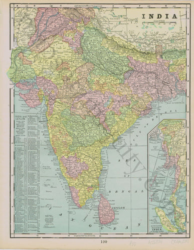 Antique-Map-Asia-India-Ceylon-Sri-Lanka-Cram-1900