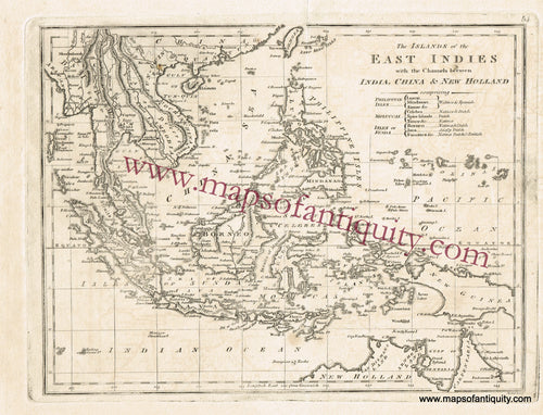 Antique-Uncolored-Map-The-Islands-of-the-East-Indies-with-the-Channels-between-India-China-&-New-Holland-Asia-Southeast-Asia-&-Indonesia-1814-Carey-Maps-Of-Antiquity