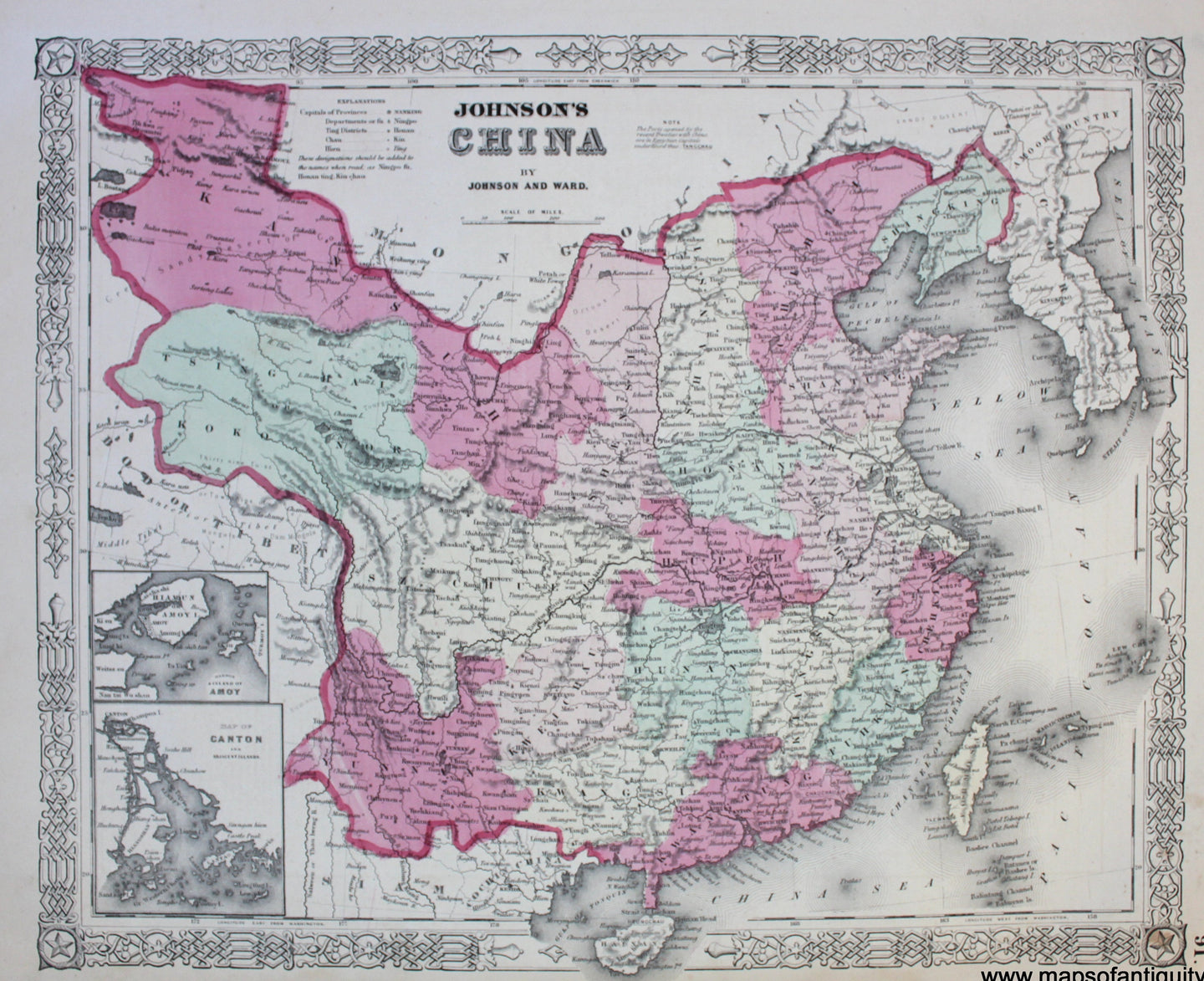 Antique-Map-China-Canton-city-Guangzhou--Johnson-Ward-1864