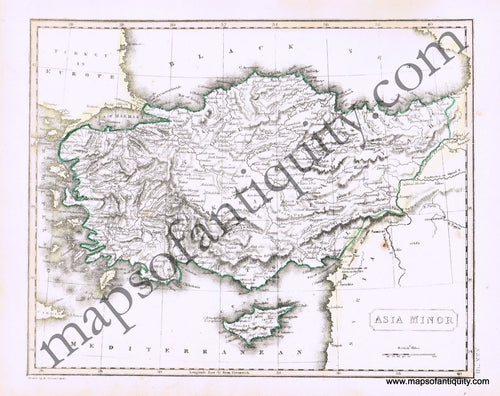 Antique-Hand-Colored-Map-Asia-Minor-Asia-Europe-Turkey-&-the-Mediterranean-Asia-General-1817-Arrowsmith-Maps-Of-Antiquity