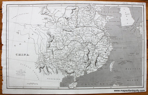 Antique-Black-and-White-Map-China-Asia-China-&-Japan-1806-Rees-Maps-Of-Antiquity