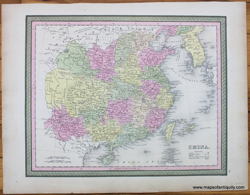 Antique-Hand-Colored-Map-China.-Asia-China-and-Japan-1849-Mitchell-Maps-Of-Antiquity