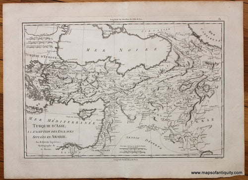 Antique-Black-and-White-Map-Turquie-d'Asie;-a-l'exception-des-Enclaves-Situees-en-Arabie.-Asia-Turkey-&-the-Mediterranean-Hungary-1787-Bonne-and-Desmarest-Maps-Of-Antiquity
