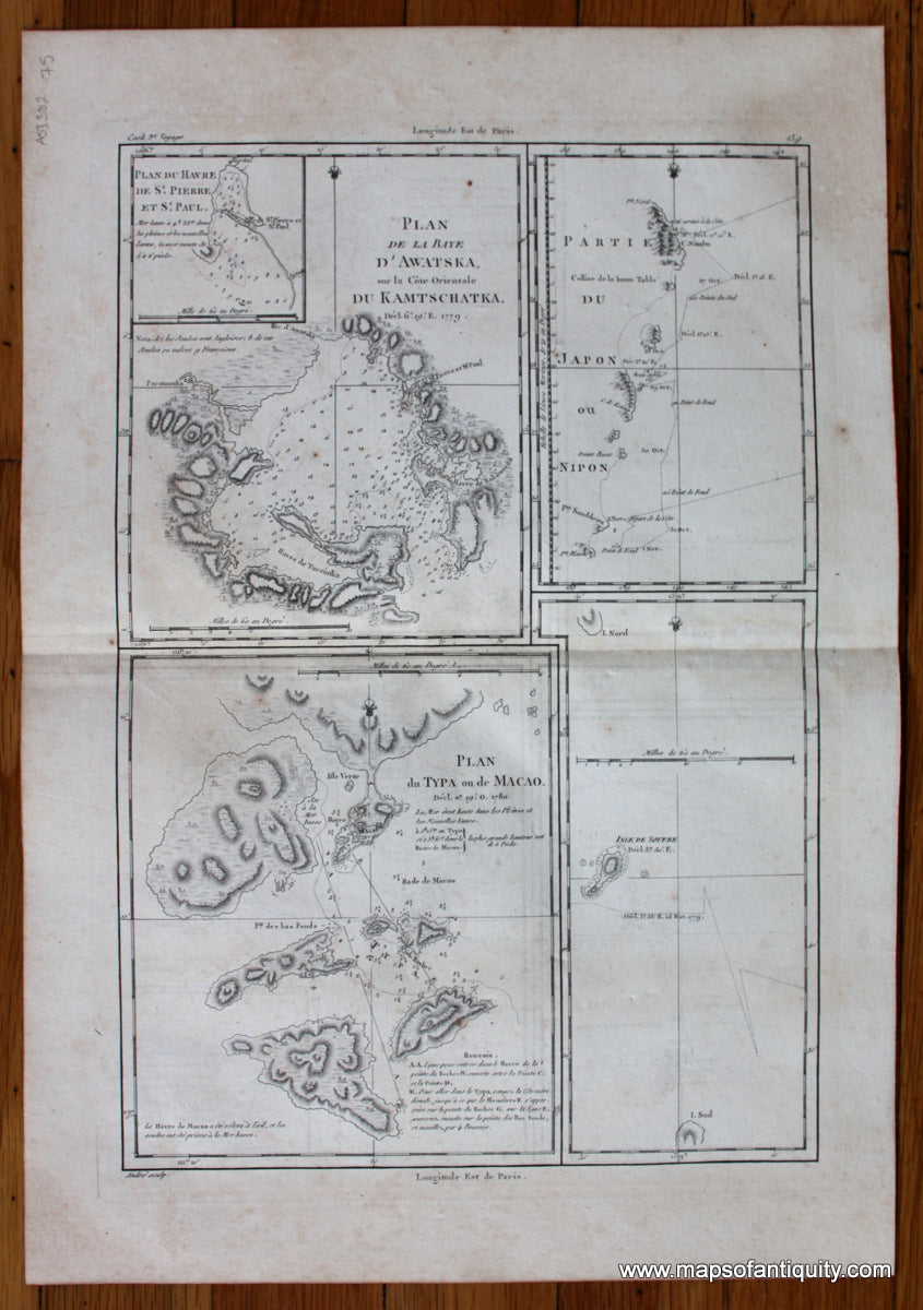 Antique-Map-Asia-Russia-Japan-Macau-Iwo-Jima-Captain-Cook-Bonne-Desmarest-1787