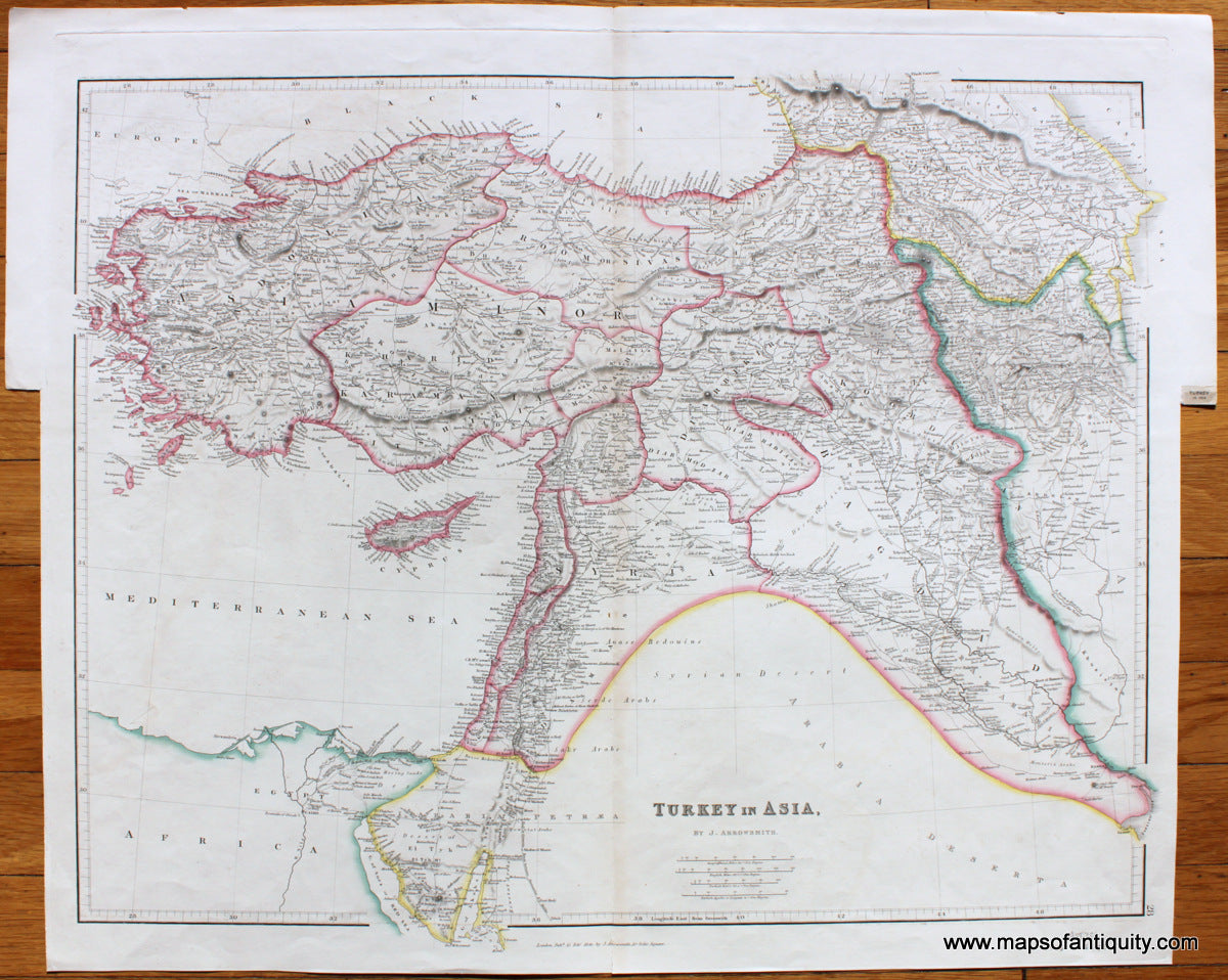 Antique-Map-Turkey-in-Asia-Asian-Arrowsmith-1842-1840s-1800s-Early-Mid-19th-Century-Maps-of-Antiquity